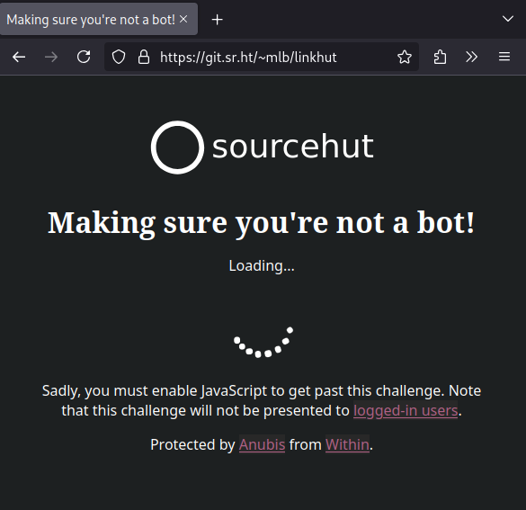 How source hut asks for consent